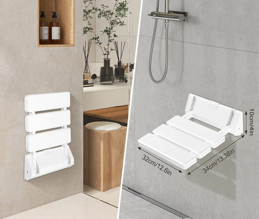 siège de douche blanc en action plié et déplié