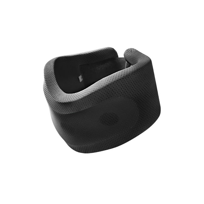 Collier cervical ergonomique réglable pour soulager les douleurs cervicales, conçu pour un confort optimal au bureau, en voyage ou à la maison, disponible sur Mr Bon Plan. De couleur noire .