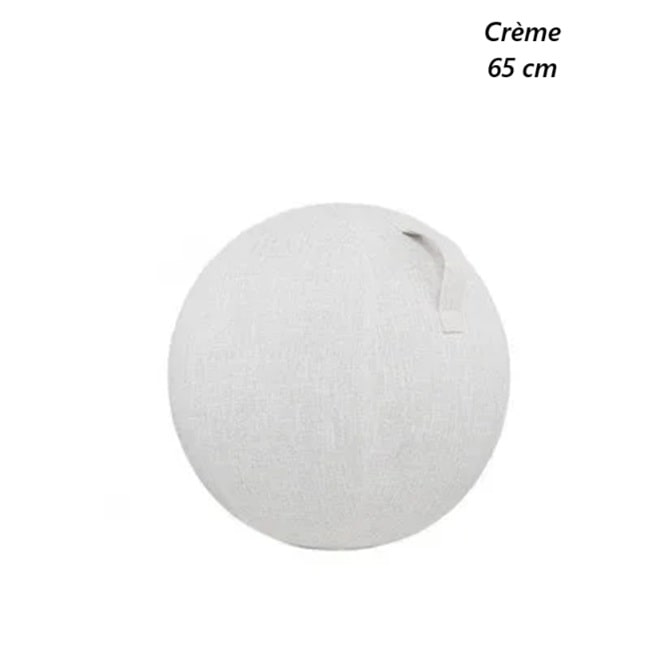 une housse de swiss ball en lin couleur crème taille 65 cm