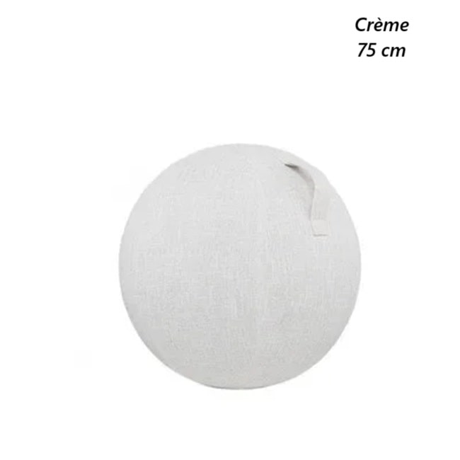 une housse de swiss ball en lin couleur crème taille 75 cm