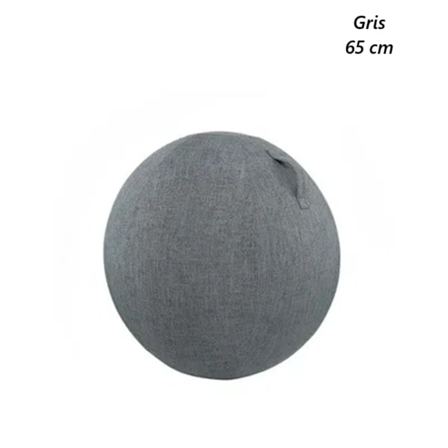 une housse de swiss ball en lin couleur gris taille 65 cm