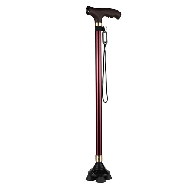 Canne de marche antidérapante avec lumière LED "Stabili'Canne" couleur cuivré sur fond blanc