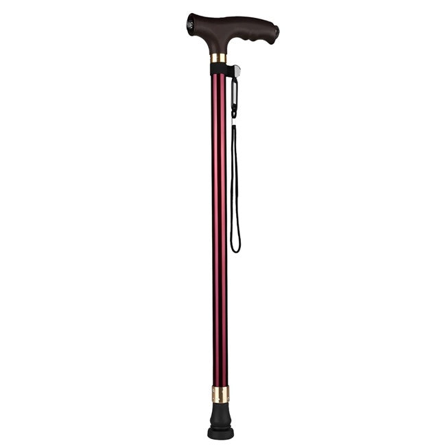 Canne de marche antidérapante avec lumière LED "Stabili'Canne" couleur cuivré sur fond blanc