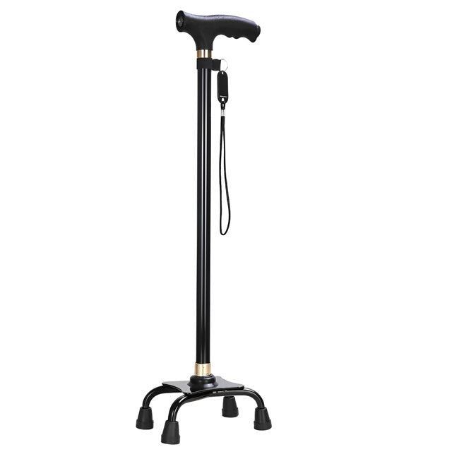 Canne de marche antidérapante avec lumière LED "Stabili'Canne" couleur noir sur fond blanc