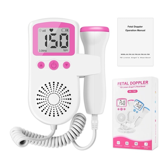 echo doppler rose sur fond blanc