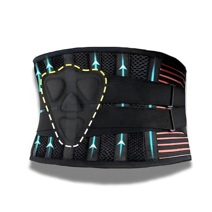 Ceinture lombaire StabiliDos - soutien durable et confortable pour le bas du dos, soulage les douleurs lombaires et améliore la posture. Vu sur fond blanc .